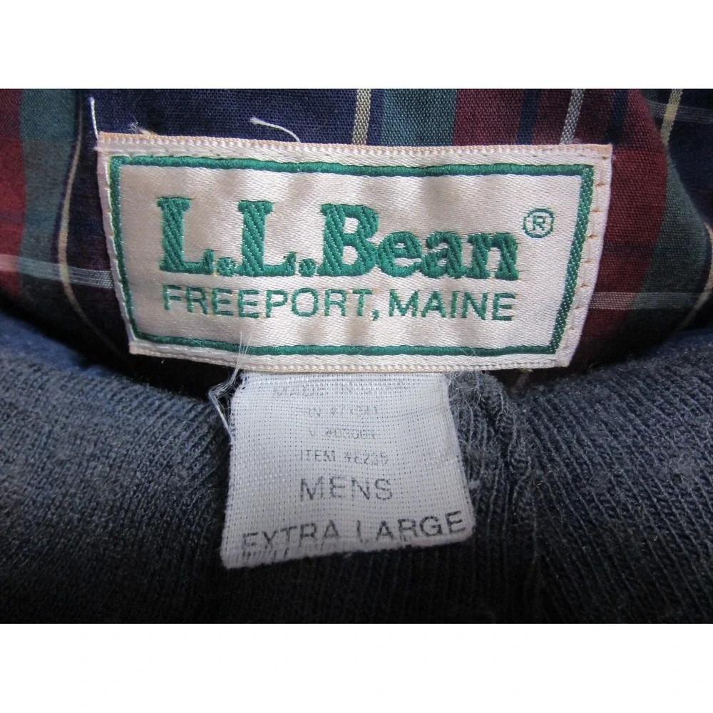 Vintage 80s LL Bean Harrington Bomber Jacket‎ Men's (XL) Plaid Lined Outdoor USA